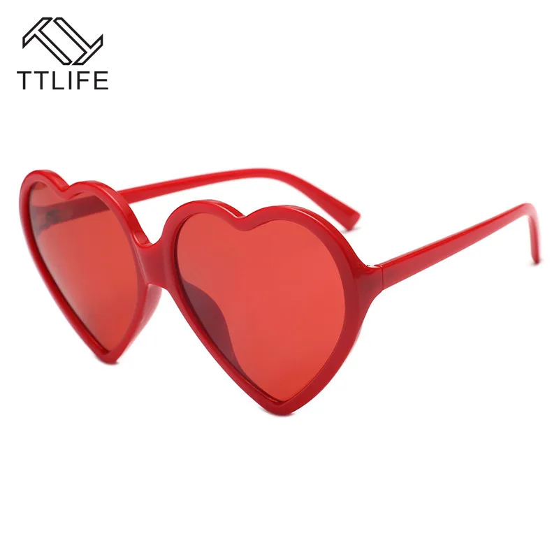 TTLIFE Heart Sunglasses Women Fashion Clear Lens Design Sun Glasses Shades Girls Love Shaped Sunglass Pink Eyewear | Аксессуары для