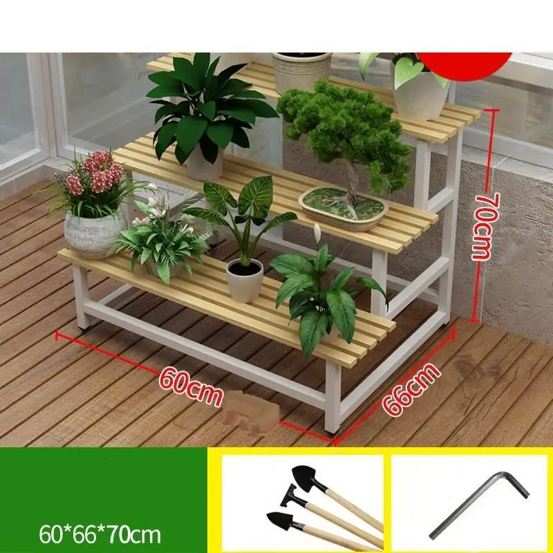 Деревянные полки для горшка стеллаж растений выращивания цветов на балконе |
