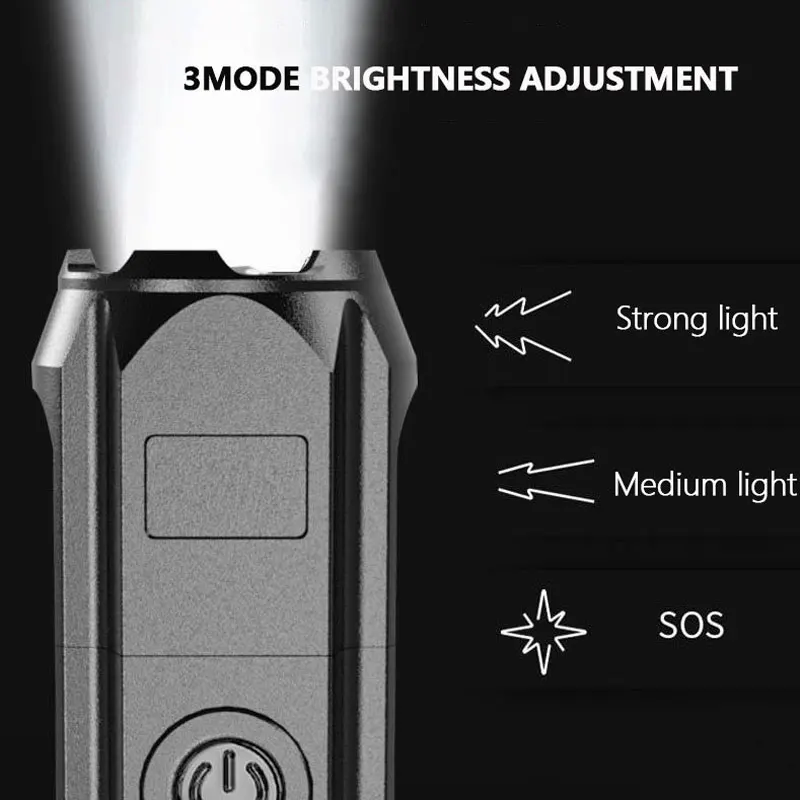 Новый стильный светодиодный мини-фонарик T6 с зарядкой от USB масштабируемый