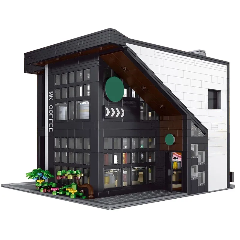 

MOULD KING 16036 Streetview he MOC-45635 Modern Cafe Modular With Led Parts Building Blocks Bricks Assembled DIY Birthday Gifts