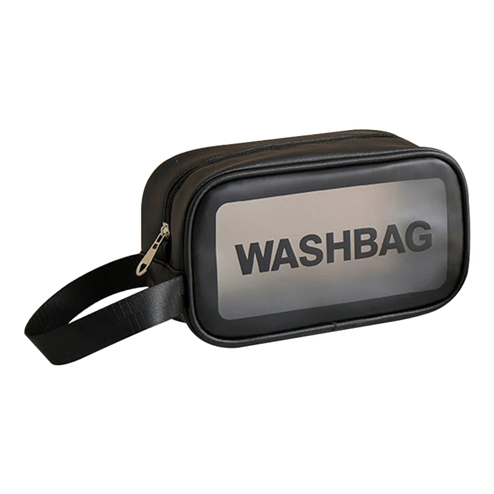

Portable cosmetic bag, leather zipper bag, transparent window cosmetic bag multi-function storage bag, lady cosmetic storage bag