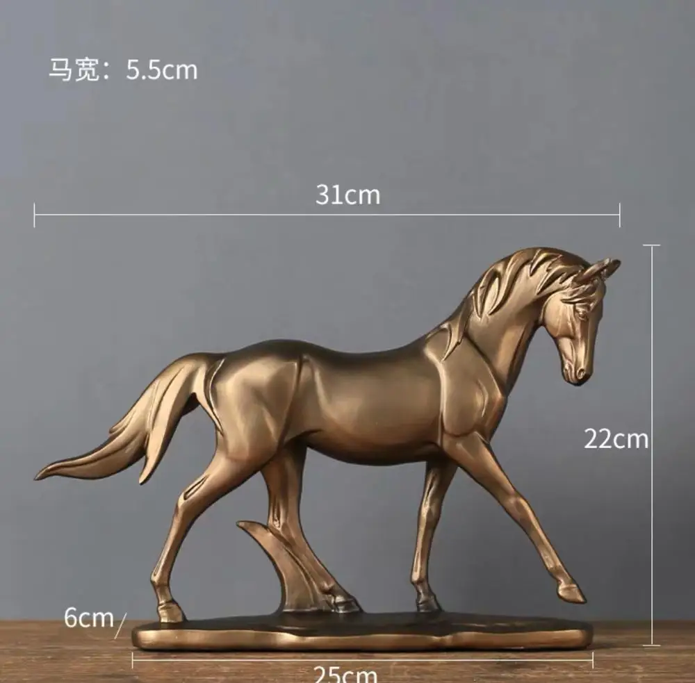 Золотистая полимерная тщательная лошадь домашние/офисные украшения креативная