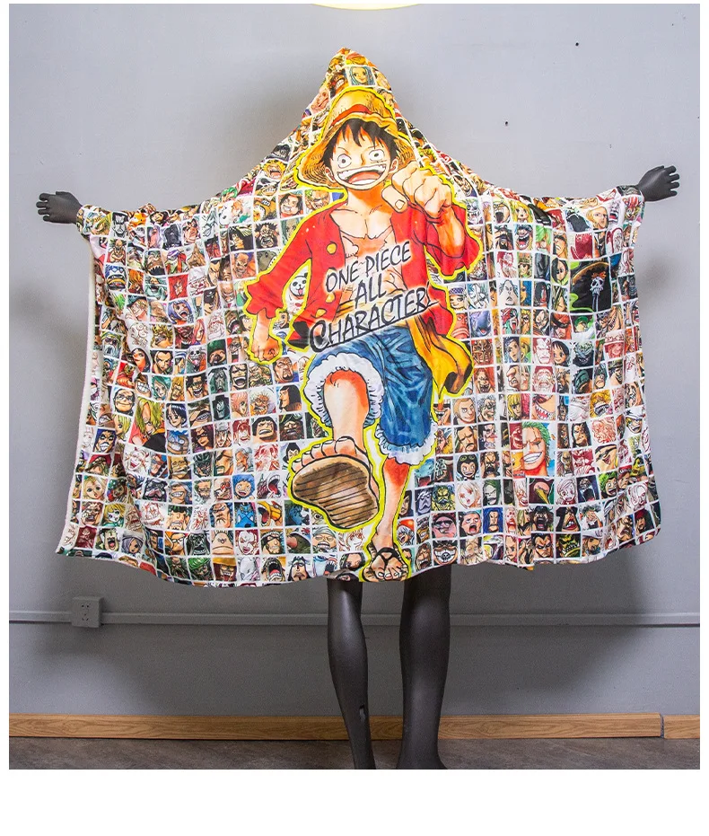 

Multi-pattern One Piece Character Hooded Blanket Adult colorful child Sherpa Fleece Wearable Blanket Microfiber Bedding style-4