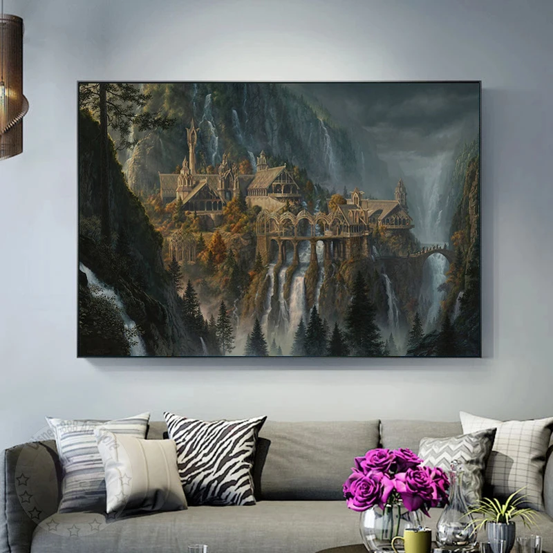 

Настенный ретро-постер с изображением пейзажа и замка