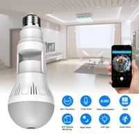 360 degree vr panoramic light bulb camera wireless wifi network monitor v380 smart phone app remote control bulb camera