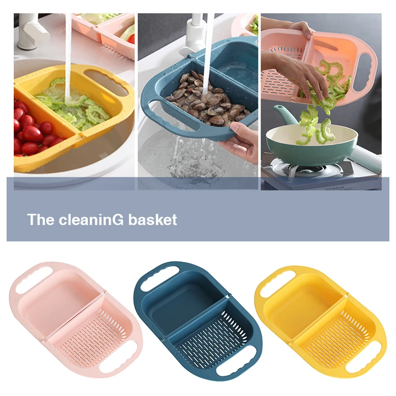 

Creative collapsible drain basket fruit pot wash fruit household fruit basket plastic vegetable basket kitchen sink
