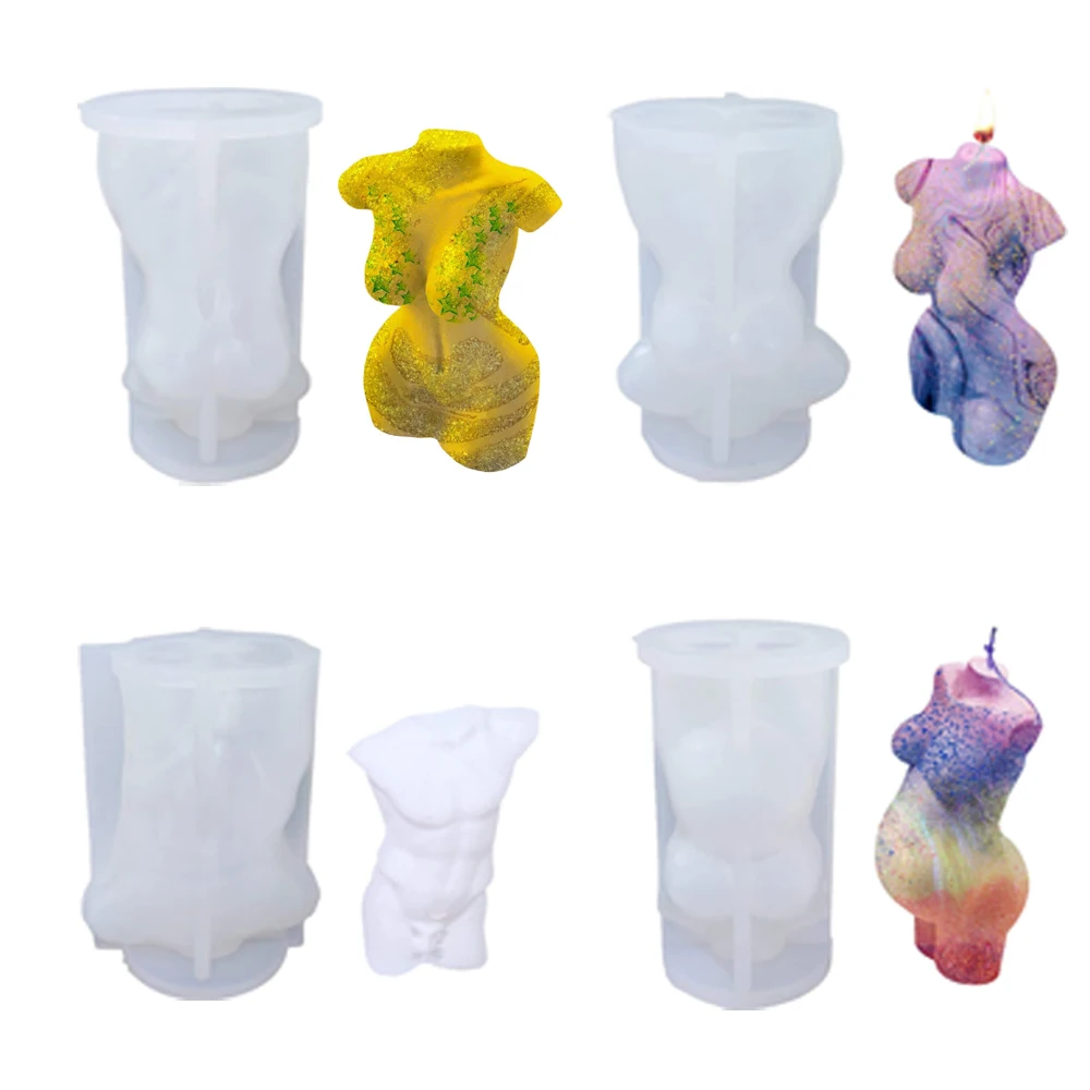 

Plump Woman Body Candle Mold 3D Male Body Stand Female Model Soap Aroma Silicone Candle Mold Home Decoration Supplies