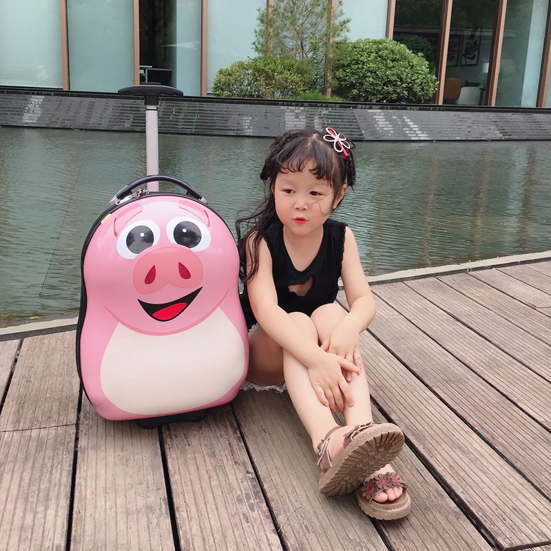

17"Luggage Travel Suitcase With Wheels Cartoon Children's Suitcase Can Sit Travel Suitcases Men And Women Suitcase For Children
