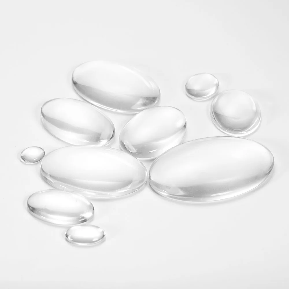 

5-50pcs 10-50mm Oval Flat Back Clear Cabochons Transparent Glass for DIY Pendants Jewelry Making Components supplies wholesale