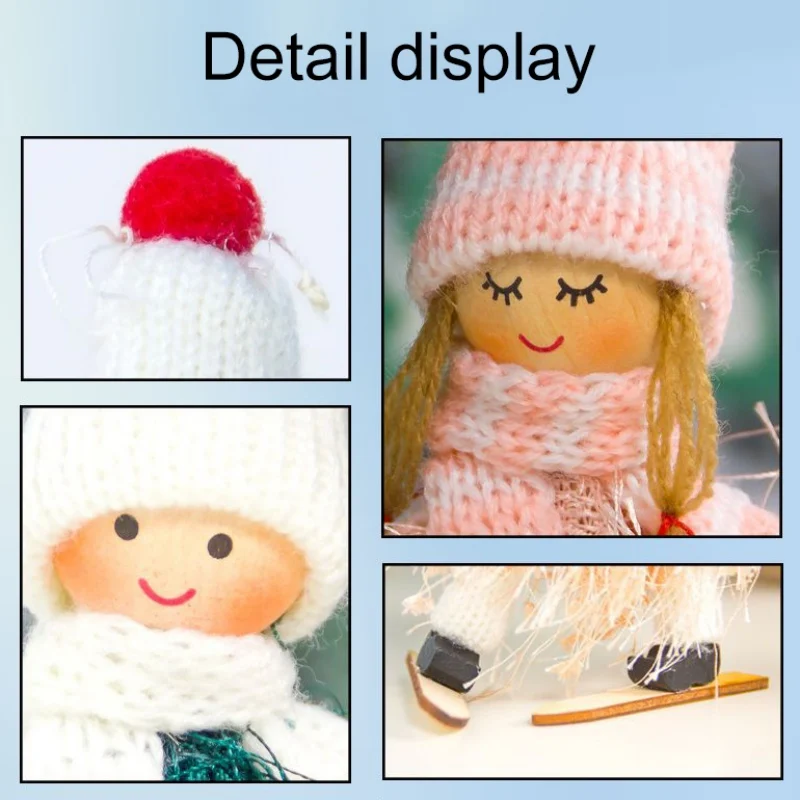 Рождественские кулоны декоративные вязаные куклы ангелы подвесная фигурка