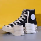 1 пара хлопковых шнурков 1970S высокие холщовые ботинки плоская обувь кружевные шнурки для молодых мужчин и женщин студентов черные шнурки для кроссовок