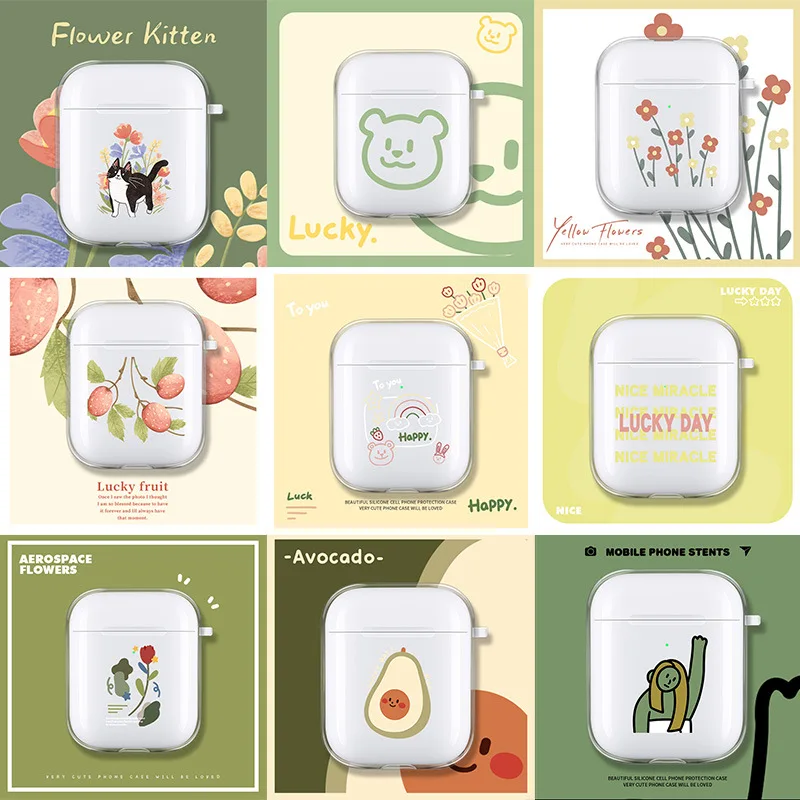

For AirPods Case Korean Cute Cartoon Creativity Pattern Soft TPU Clear Earphone Case For AirPods 2 3 AirPods Pro Earphones Cover