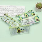 Милый прозрачный чехол для карандашей с фруктами, кавайный чехол для карандашей с авокадо для детей, школьные принадлежности, корейские Канцтовары