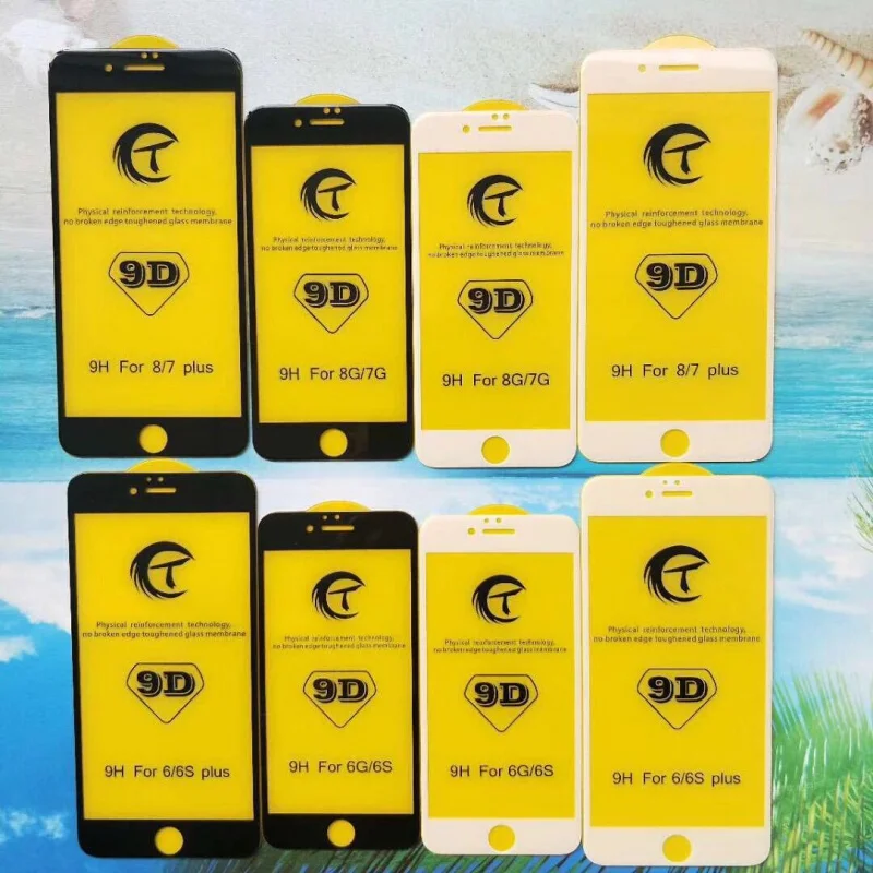 Закаленное защитное стекло 9D для IPHONE 13promax 12 pro max/12 mini/11 max/7/8 plus/XR/11 50 шт. | Мобильные