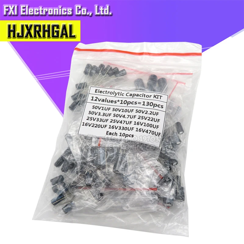 12valuesX10pcs = 120 шт. 0 22 мкФ 470 Алюминий электролитический конденсатор с алюминиевой