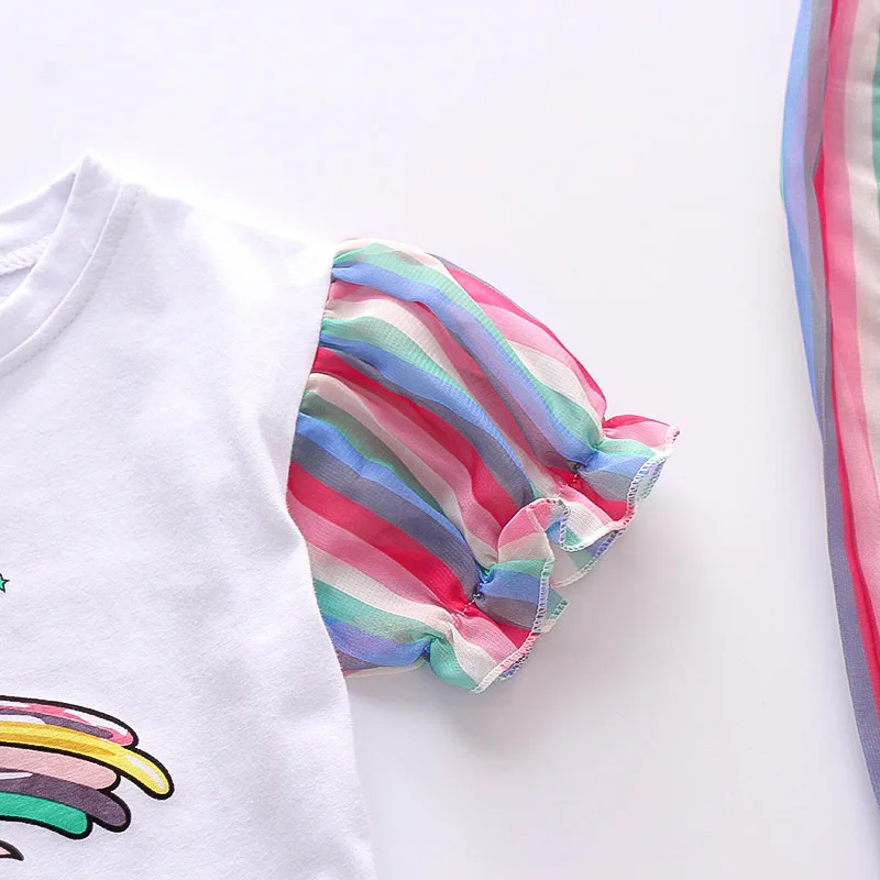 

New Fashion Girls Clothing Summer Baby Clothes Cute Children Sport T-Shirt Shorts 2Pcs/Set Toddler Casual Costume Kids Tracksuit