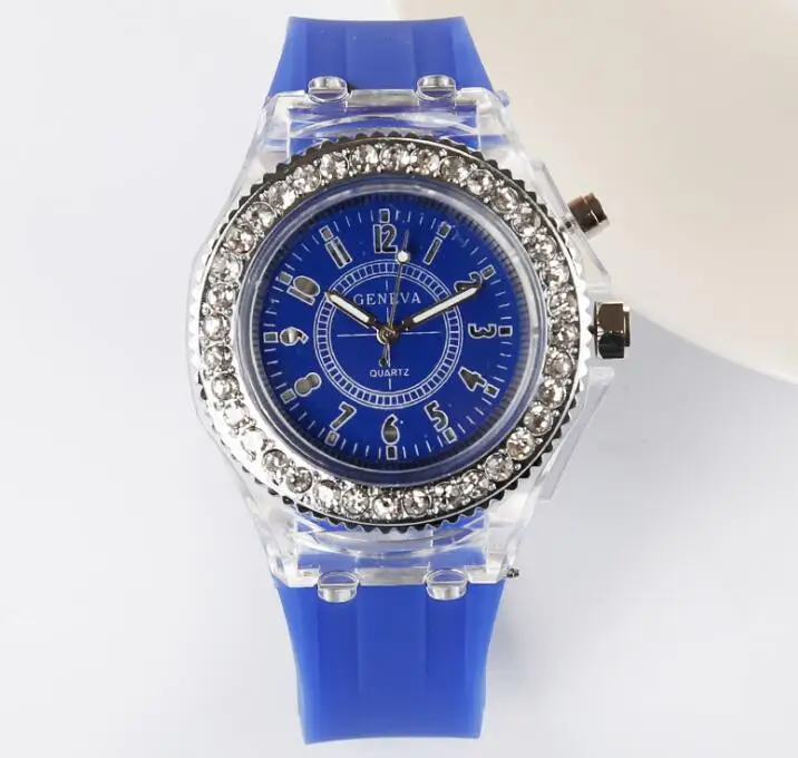 Relogio Feminino женские часы светодиодные цифровые часы Дети девушки мультфильм силиконовые наручные часы reloj mujer saat Montre Femme - Цвет: Dark Blue