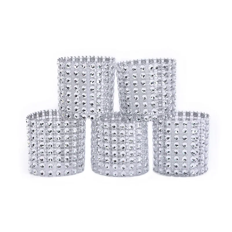 10 шт./лот золотые серебряные кольца для салфеток пряжки свадебных мероприятий