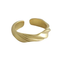 silverhoo korean style ring for women s925 sterling silver simple twisted matte rings trendy personality joker fine jewelry new