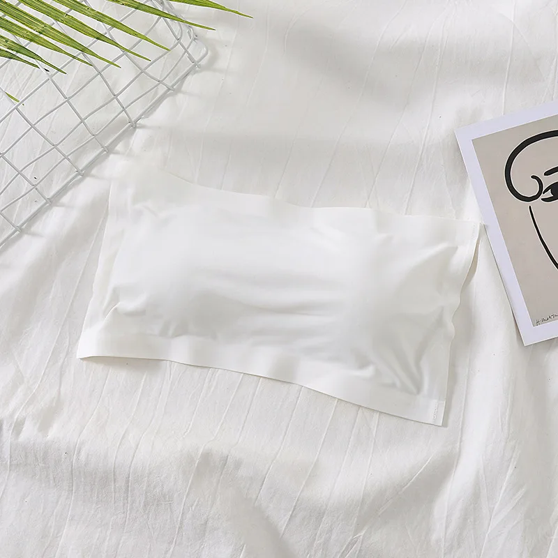 

Sexy Strapless beauty back wrapped chest Tops Bralette Women Seamless Cotton Gathering solid color Anti-light tube top With Pads