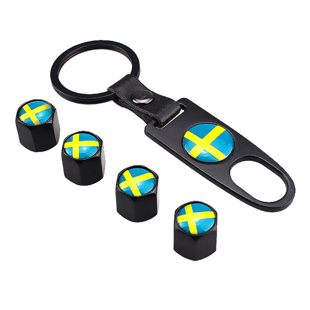 Автомобильные колпачки вентиля шины с флагом Швеции для пневматической пыли