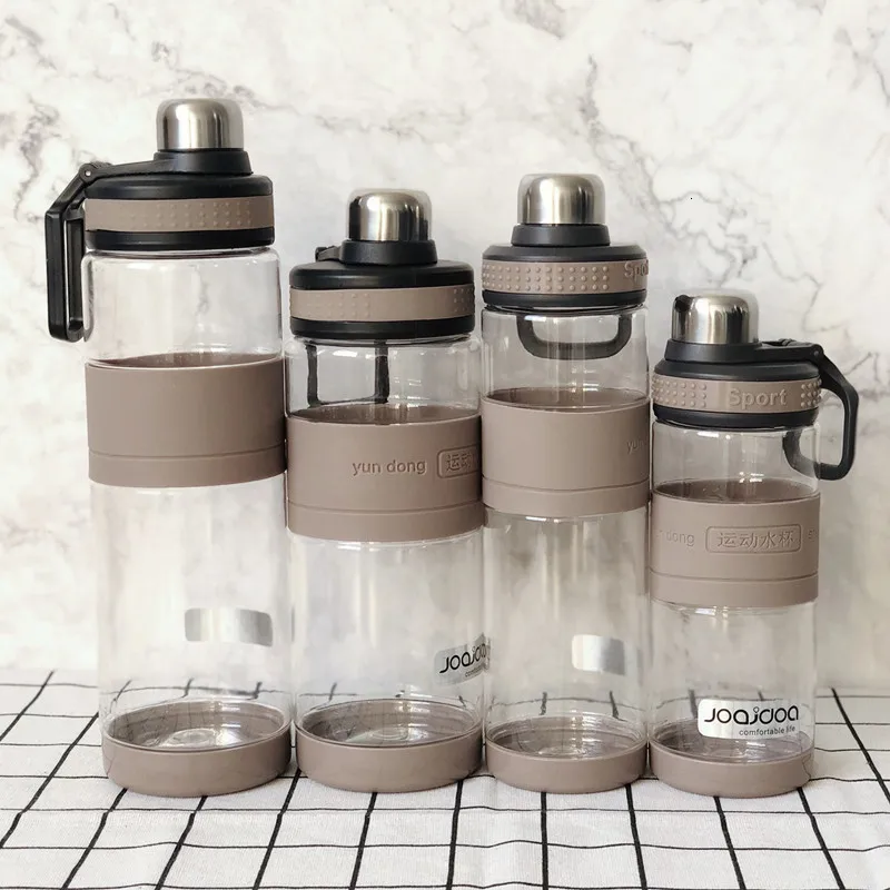 Coffee Лучшая Спортивная бутылка для воды из тританового сополиестра, пластиковая бутылка для фитнеса, тренажерного зала, йоги для детей/взрослых, бутылки для воды с фильтром - Цвет: Coffee