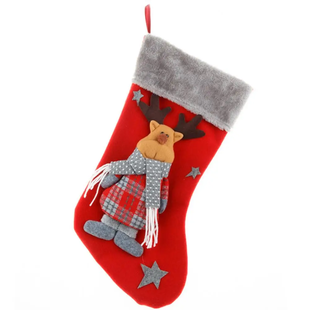 

Socks Gift Bag Faceless Elderly Christmas Socking Pouch Candy Bag Decoration Enough Capacity For Your Cookies Small Toys A W