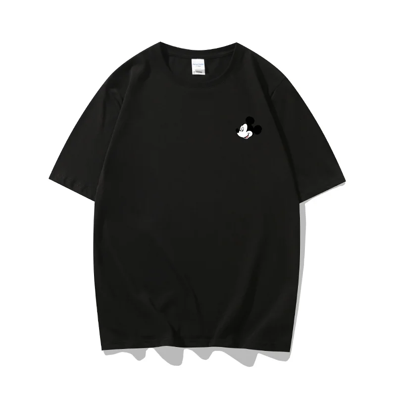 

Disney trendy simple loose Korean casual all-match top Mickey head printed cotton short-sleeved T-shirt Youthful vitality