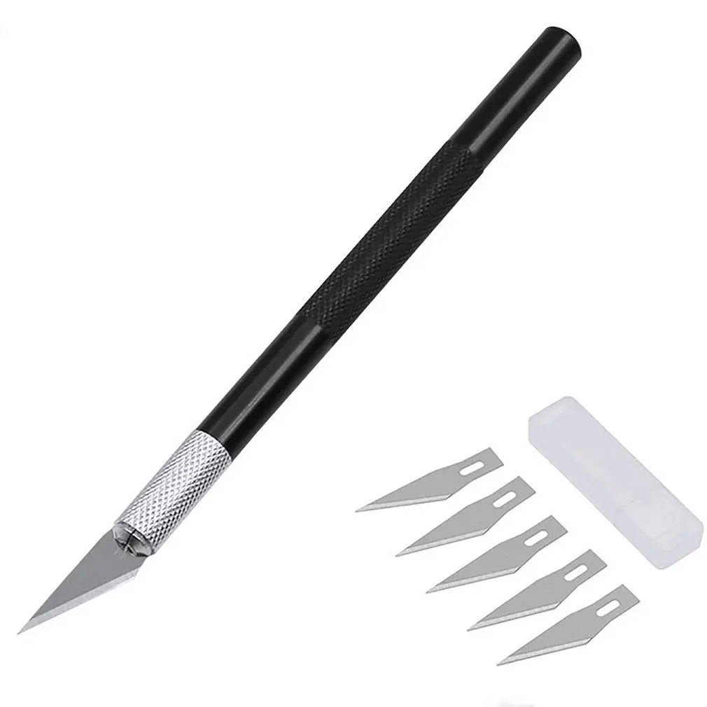 

Non-Slip Metal Scalpel Knife Tools Kit Cutter Engraving Craft knives + 40pcs Blades Mobile Phone PCB DIY Repair Hand Tools