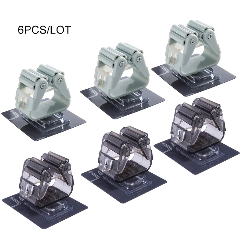 6pcs 8 шт./лот подставка для швабры держатель настенный метла вешалка для хранения вешалок Швабра клей крюк кухня ванная комната аксессуары инструменты - Цвет: 6pcs