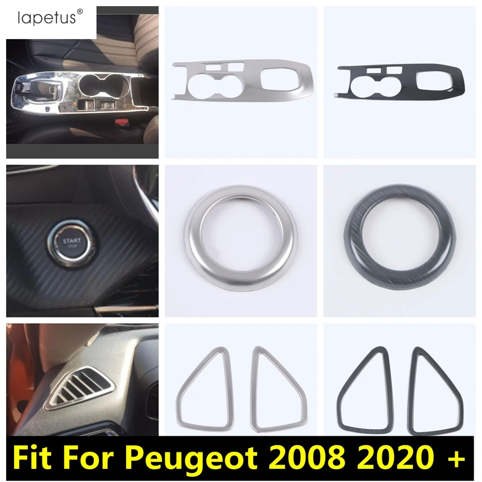 

Start Stop Button Shift Gear Panel Dashboard Air Vent Cover Trim For Peugeot 2008 2020-2022 Stainless Steel Accessories Interior