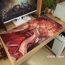 Anime Genshin Impact Yae Miko Kamisato Ayaka Mouse Pad Thicken Laptop Gaming Mice Mat Table Keyboard Mat Anti-Slip Playmat Gifts