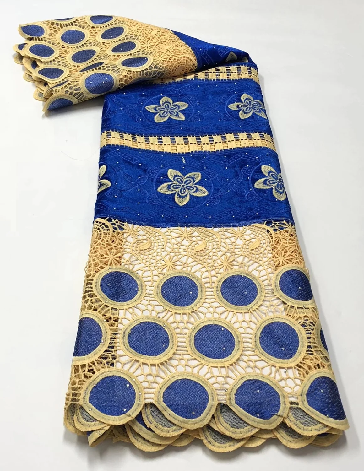 Новейший дизайн Африканский бархат с вышивкой камнями французская сетчатая