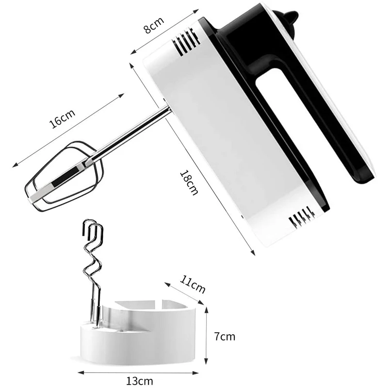 

Hand Mixer Electric 5 Speeds Power Lightweight Handheld Mixer for Baking Kitchen Hand Mixers with Storage Stand