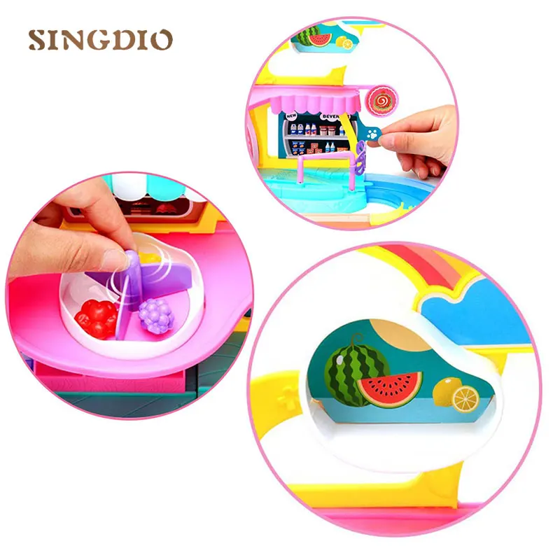 Детский парк аттракционов детский город удивительный трек рельсовый набор