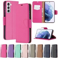 flip leather wallet litchi pattern case for samsung galaxy s21 s21plus s21ultra s21fe s20s10s9 plus note1020 ultra a02s a32