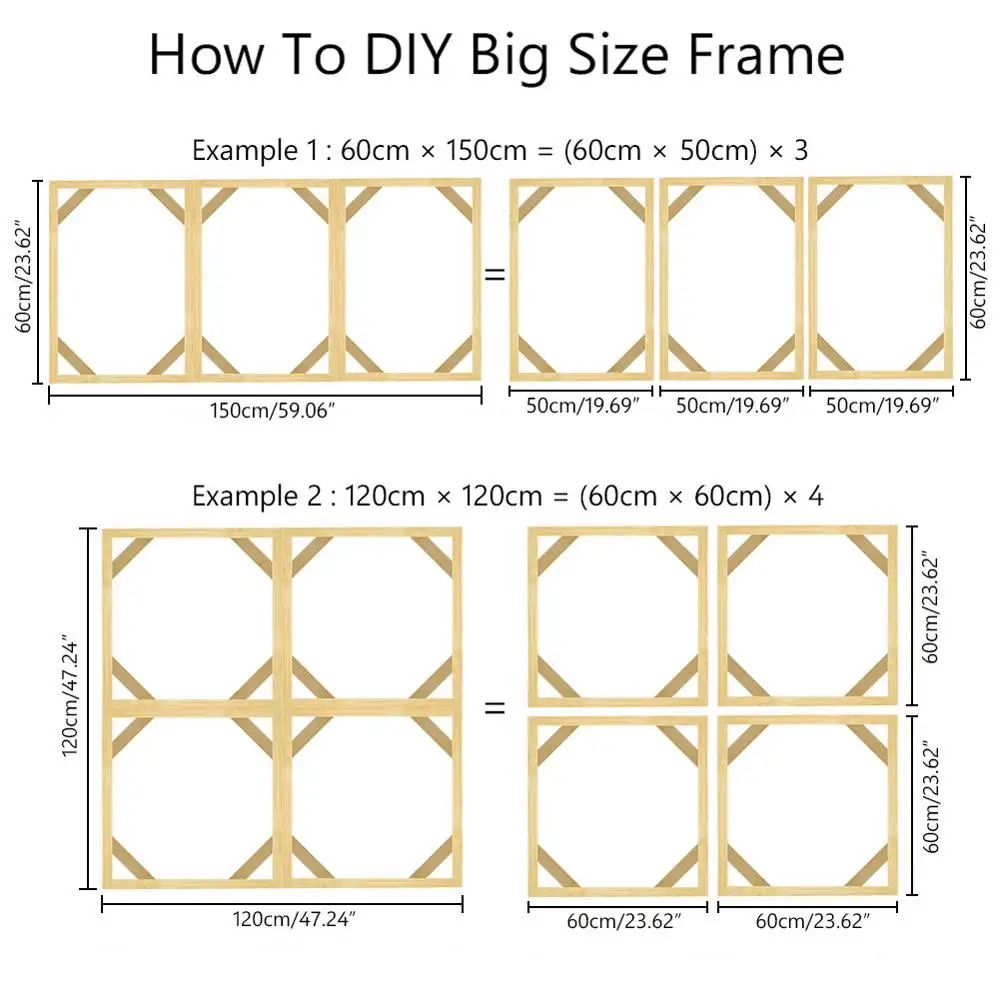 

Diamond Painting Cross Stitch DIY Mosaic Natural Wood Frame Wall Embroidery Canvas Oil Painting DIY Picture Wall Poster Frame