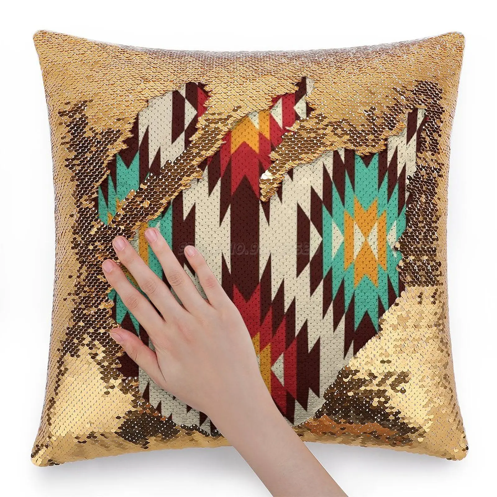 Наволочка с блестками № 7 узором в американском стиле волшебная наволочка для