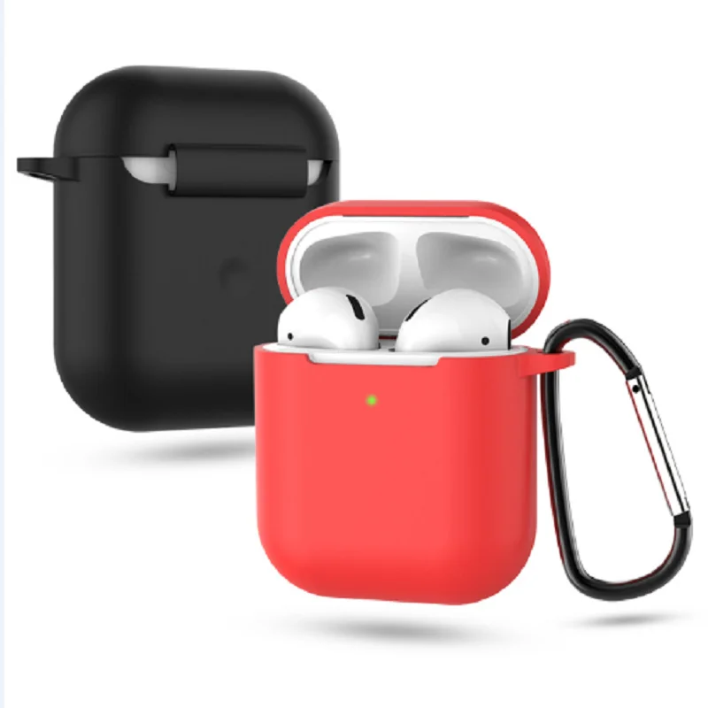 Силиконовый чехол для airpods 2 с брелоком и светодиодным отверстием зарядки Apple