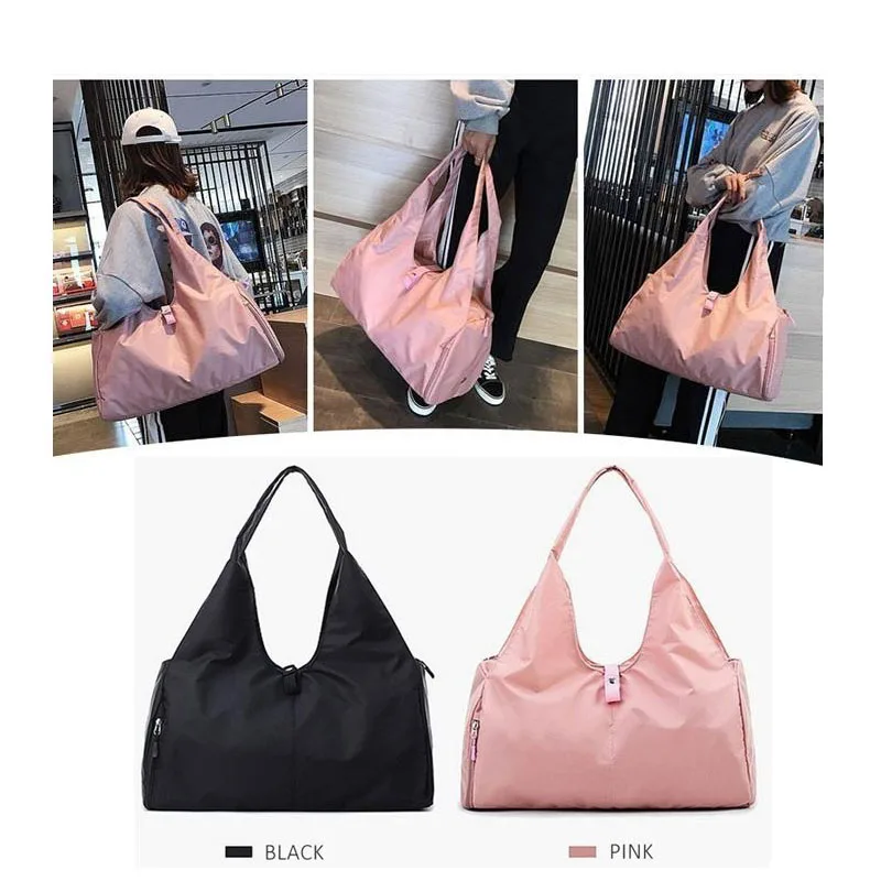 Vrouwen Reistas Schoudertas Draagbare Grote capaciteit waterdichte Roze Handtas plunjezak VS bag Weekend pakket | Багаж и сумки