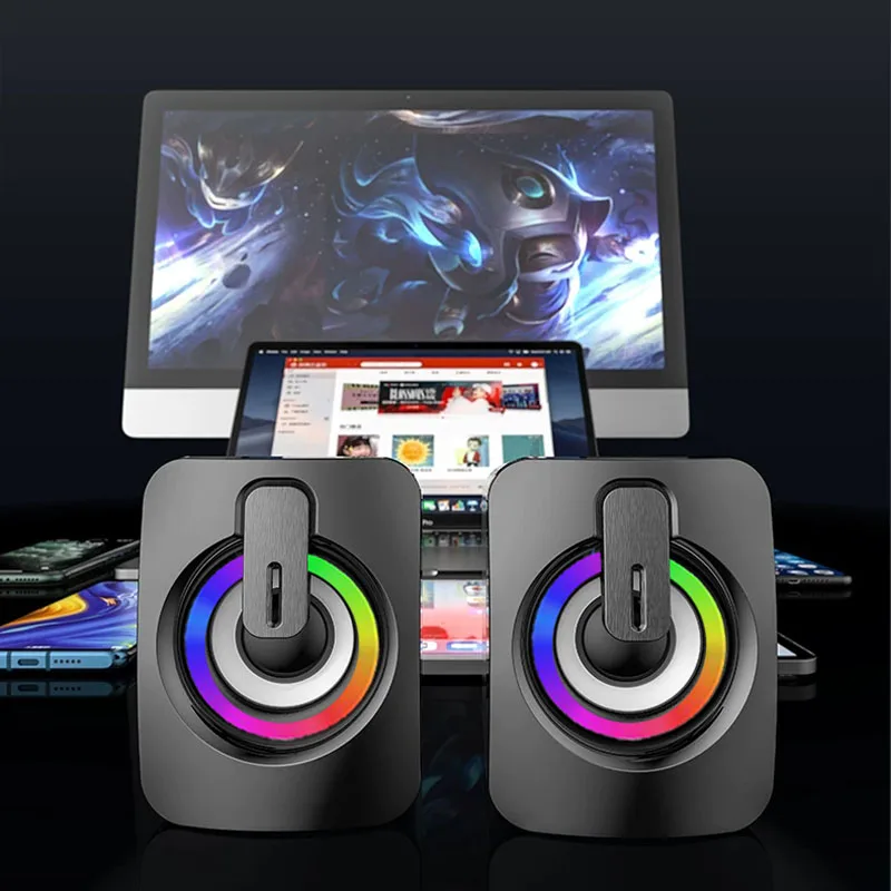 Компьютерные колонки ПК звуковая коробка HIFI стерео USB Проводная Caixa De Som