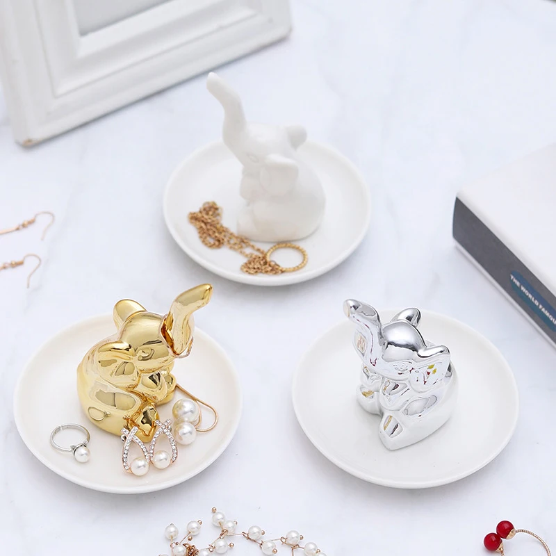 1 шт. Настольный держатель для колец в виде слона стеллаж хранения ювелирных
