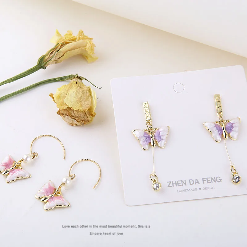 6 шт. хит продаж винтажные сказочные романтические мерцающие серьги-бабочки для