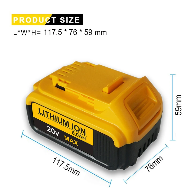 Литиевый аккумулятор 20 в 4 А · ч 5 6 для электроинструментов DeWalt DCB184 DCB200