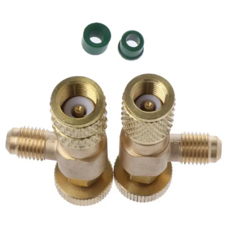 

2pcs Refrigeration Charging Air Conditioning Adapter For R410A R22 1/4" Liquid Safety Valve Hose R22 Copper Adapter