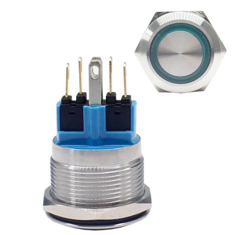 Металлический кнопочный переключатель M22, 5 А, 250 В переменного тока, IP67, водонепроницаемый переключатель, умный дом, переключатель nintendo