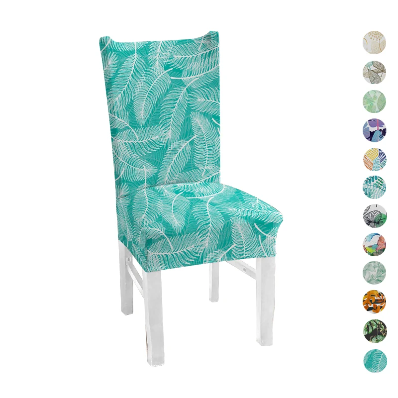 1 шт. эластичные стулья из спандекса с принтом листьев|Чехлы на стулья| |