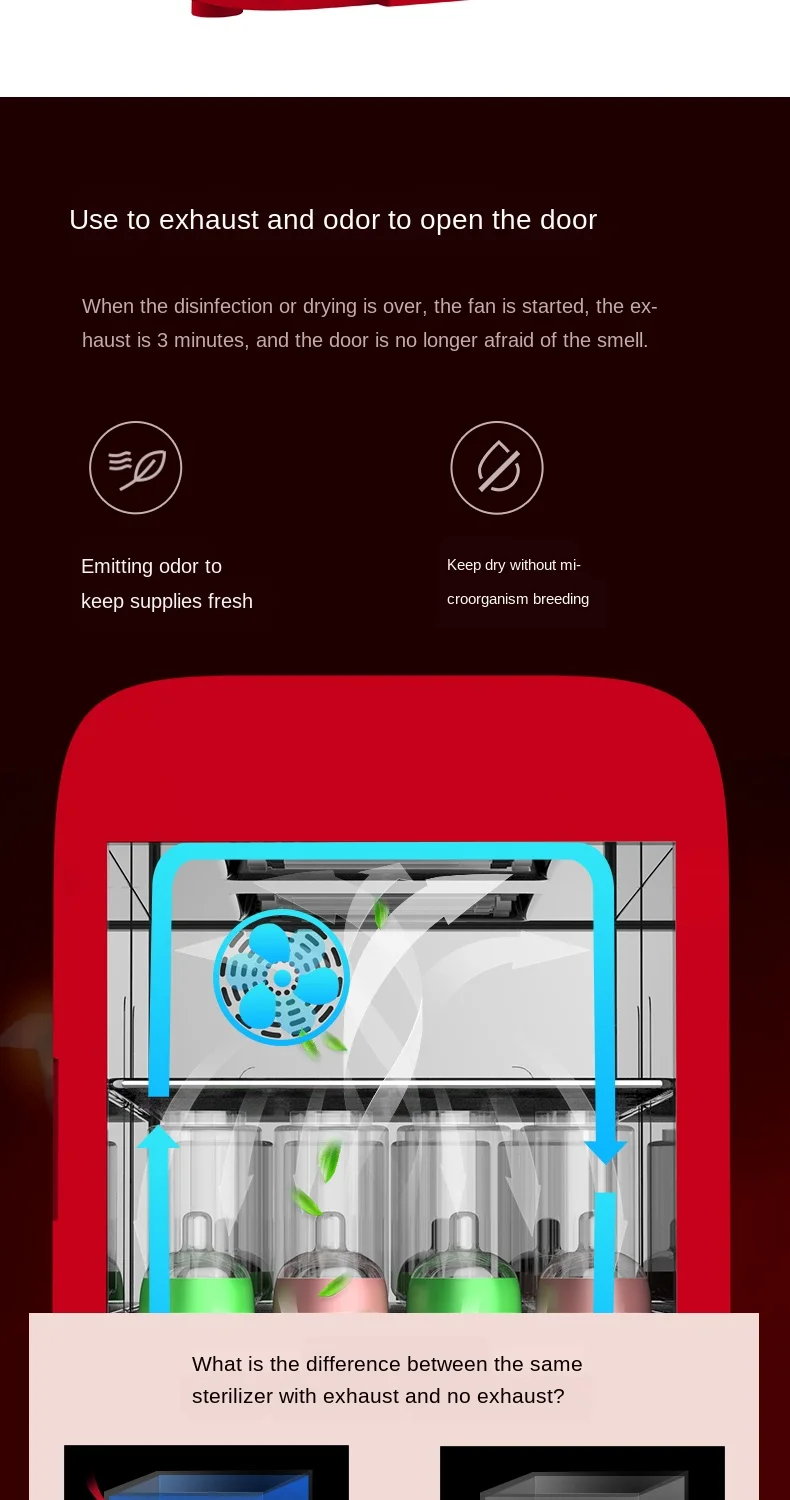 

Baby Feeding Bottle Sterilizer UV Tape Drying Toy Tableware Multi-Function Baby Disinfection Cabinet Pot