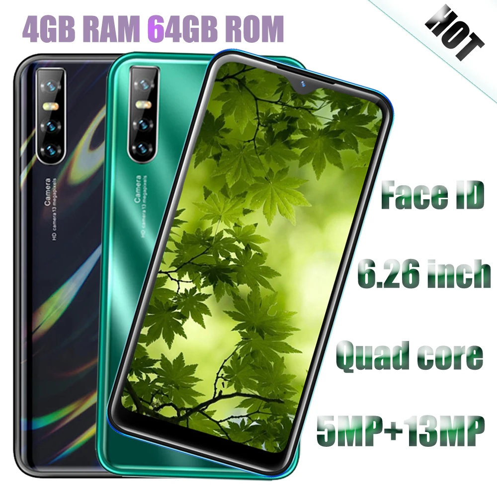 

P40 Pro Smartphones Unlocked Face ID Recognition 13MP 6.26inch Water Drop Screen Android Mobile Phones 4G RAM 64G ROM Cell Phone
