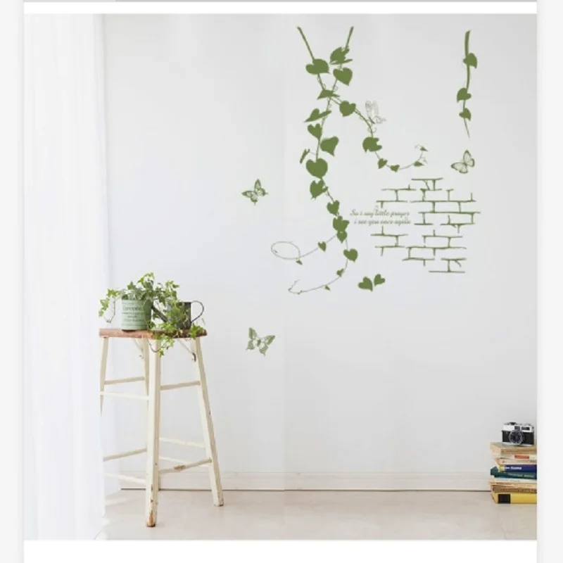 Зеленая лоза человек растение натюрморт жизнь Наклейка на стену гостиная
